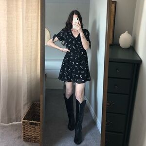 Dynamite Black Floral Mini Dress